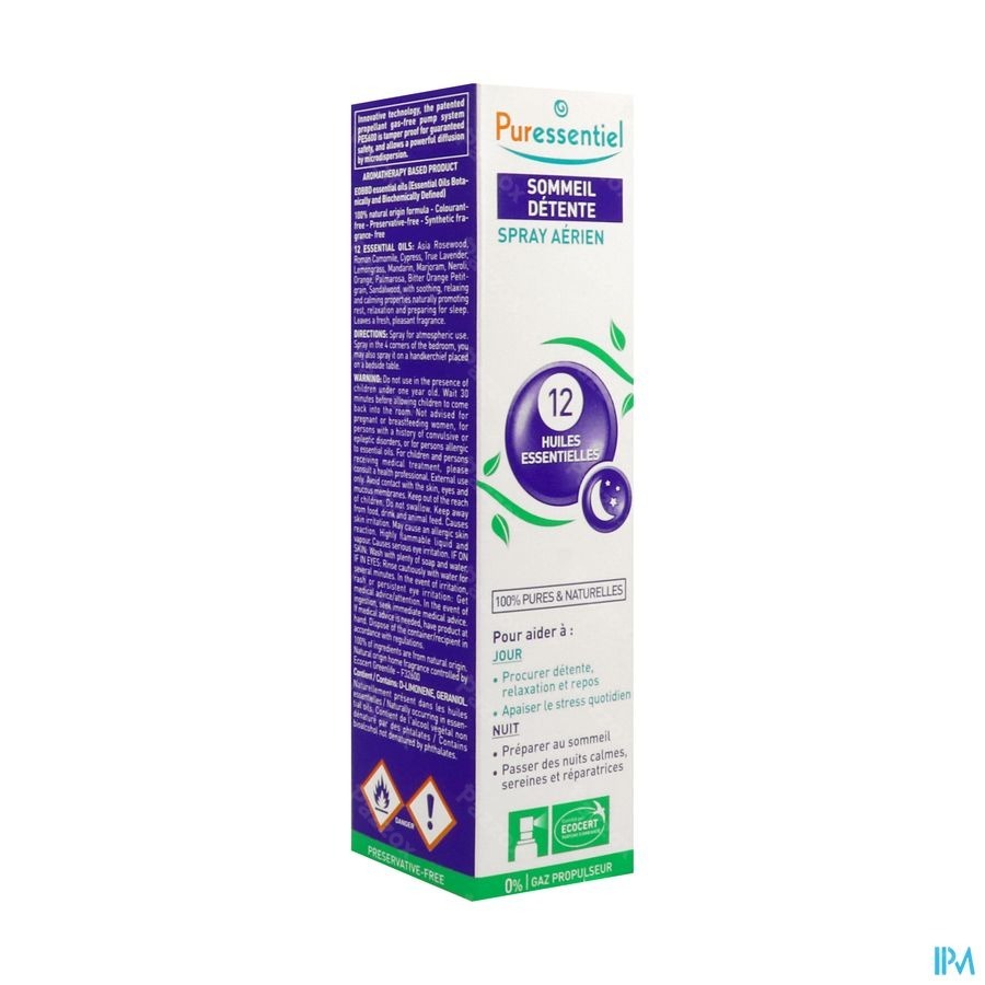 Puressentiel Sommeil Detente Spray 12 Hle Ess 75ml