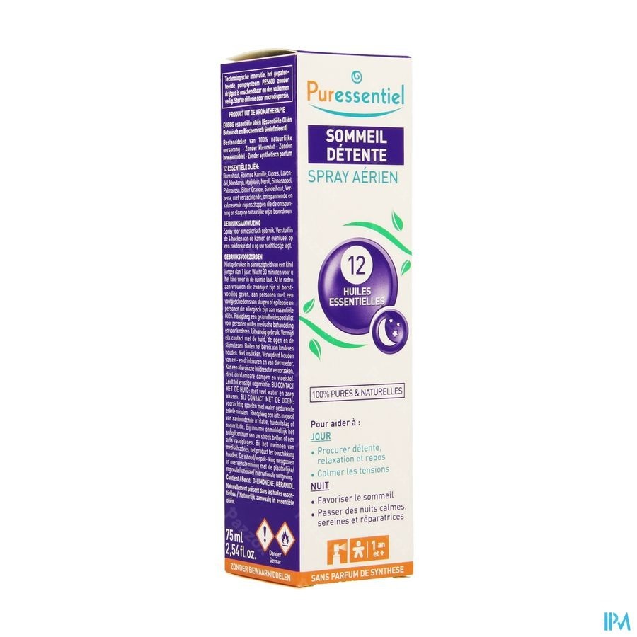 Puressentiel Sommeil Detente Spray 12 Hle Ess 75ml