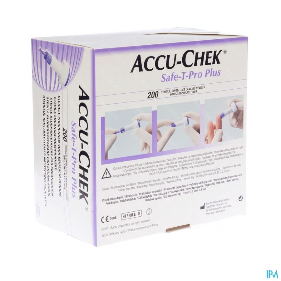 Accu Chek Safe T Pro Plus Steril Jetable 200