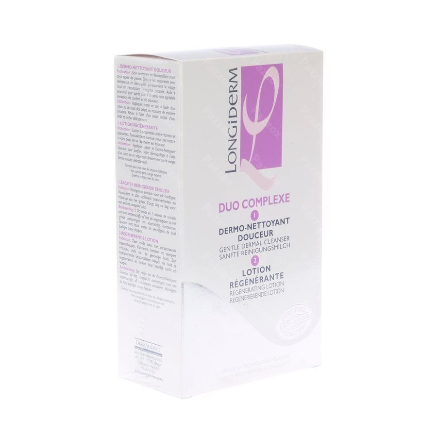 Longiderm Duo Complex Lot 125ml+lait Nett.200ml