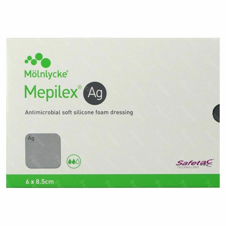 Mepilex Ag Pansement Steril 6,0x 8,5cm 5 287021