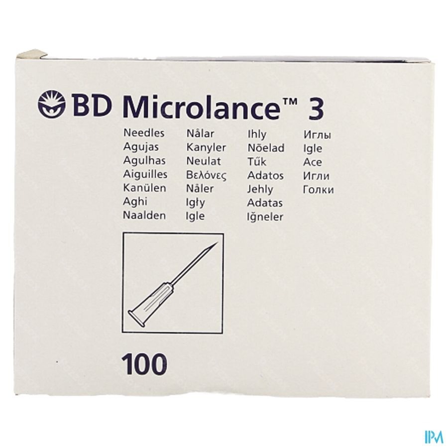 Bd Microlance Aiguille Hypoderm.27g 1/2'' Ster 100