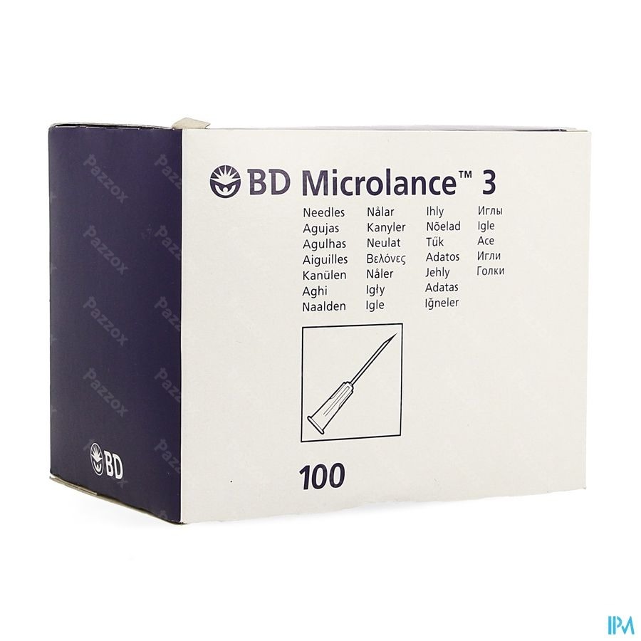 Bd Microlance Aiguille Hypoderm.27g 1/2'' Ster 100