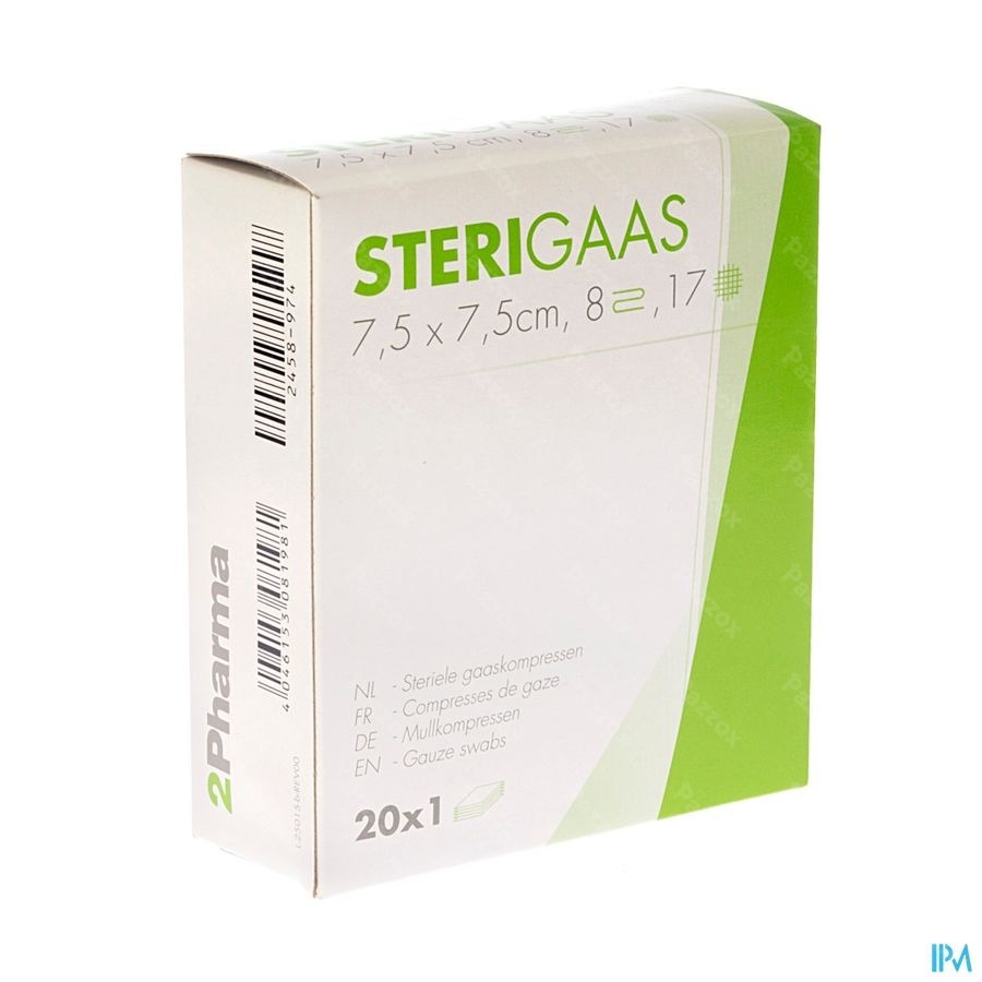 Sterigaas Cp Ster 8c 7,5x 7,5cm 20x1
