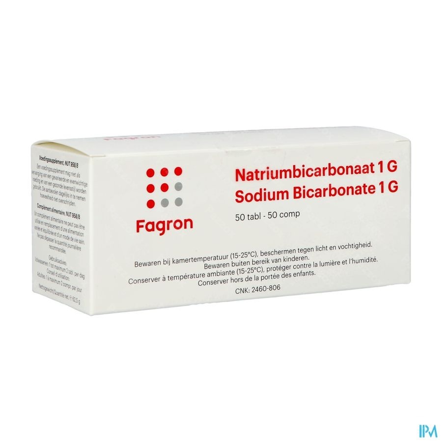 Bicarbonate Sodium 1g Ud Tabl 50 Fag