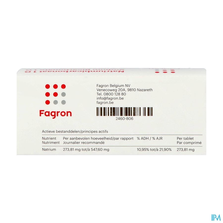 Bicarbonate Sodium 1g Ud Tabl 50 Fag