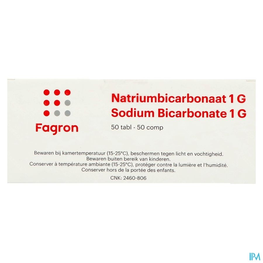 Bicarbonate Sodium 1g Ud Tabl 50 Fag