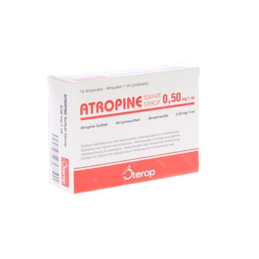 Atropine Sulf Amp 10 X 1 X 0,50mg/1ml Ud