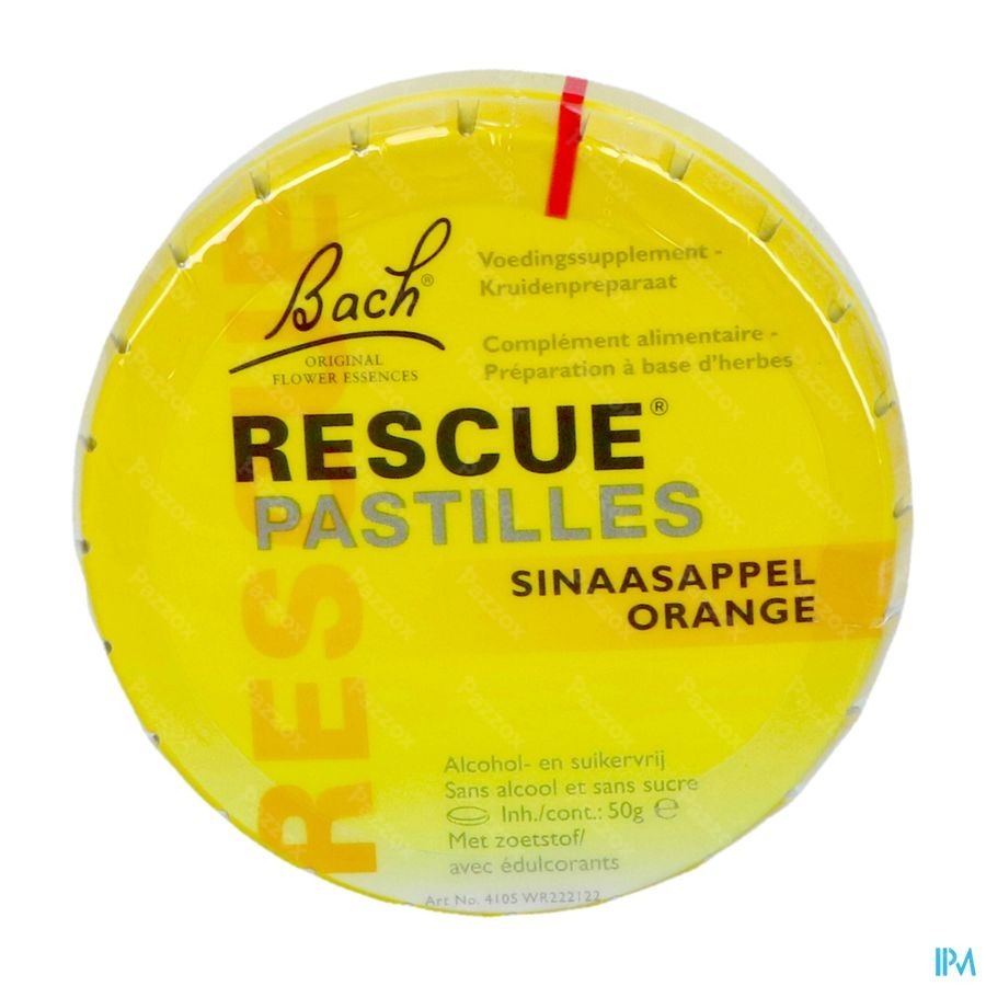 Bach Rescue Pastilles Orange S/sucre 50g