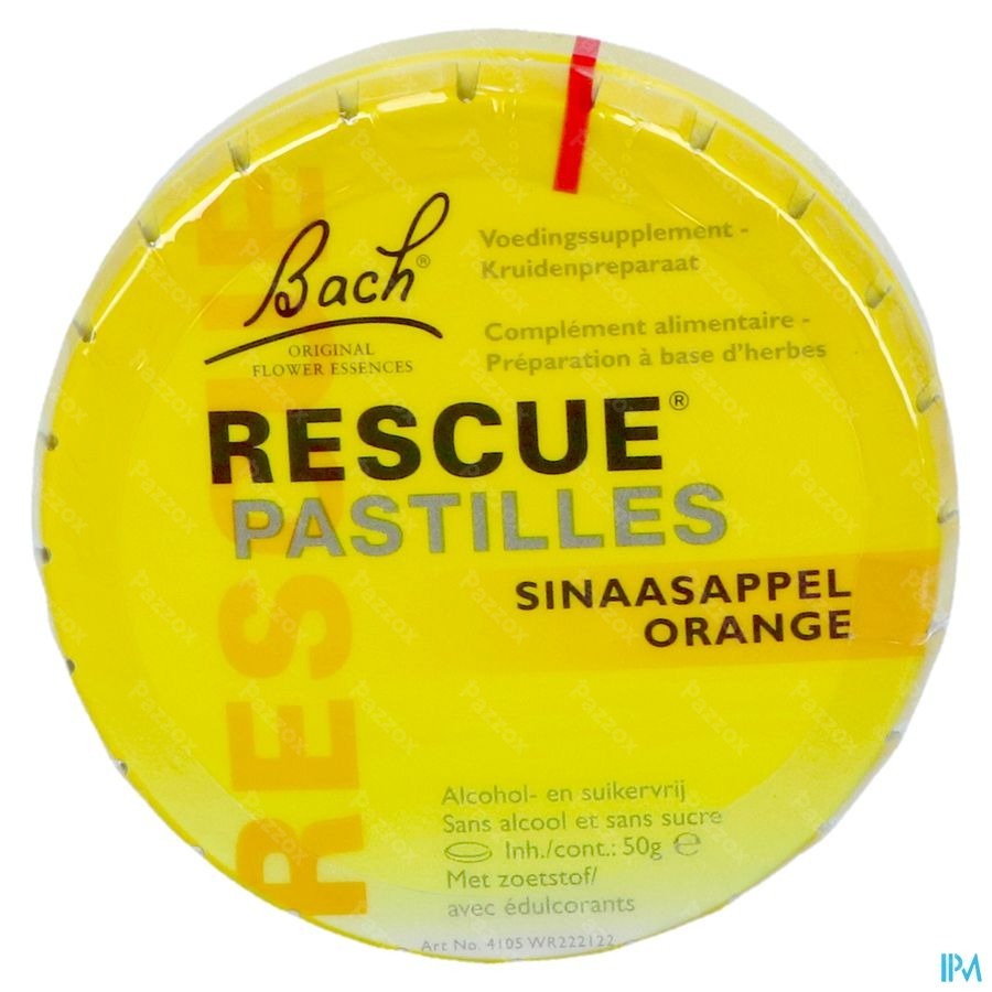 Bach Rescue Pastilles Orange S/sucre 50g