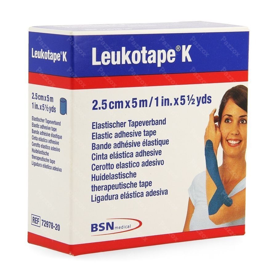 Leukotape K Bande Adh Elast Bleu 2,5cmx5m 1