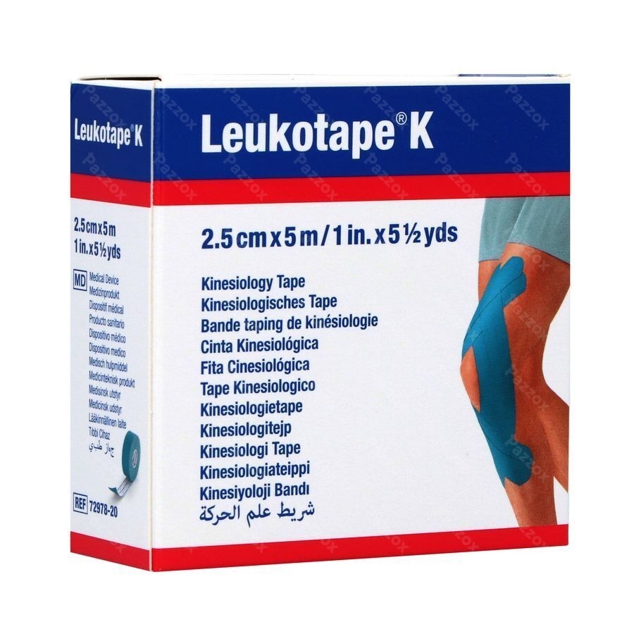 Leukotape K Bande Adh Elast Bleu 2,5cmx5m 1