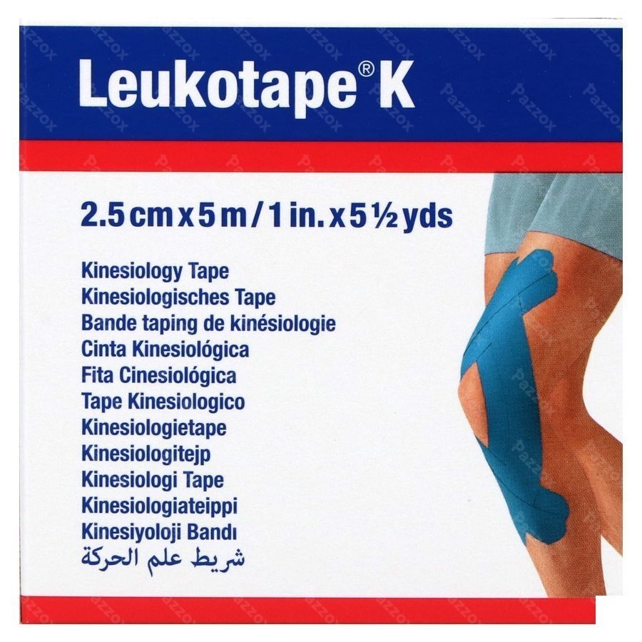Leukotape K Bande Adh Elast Bleu 2,5cmx5m 1