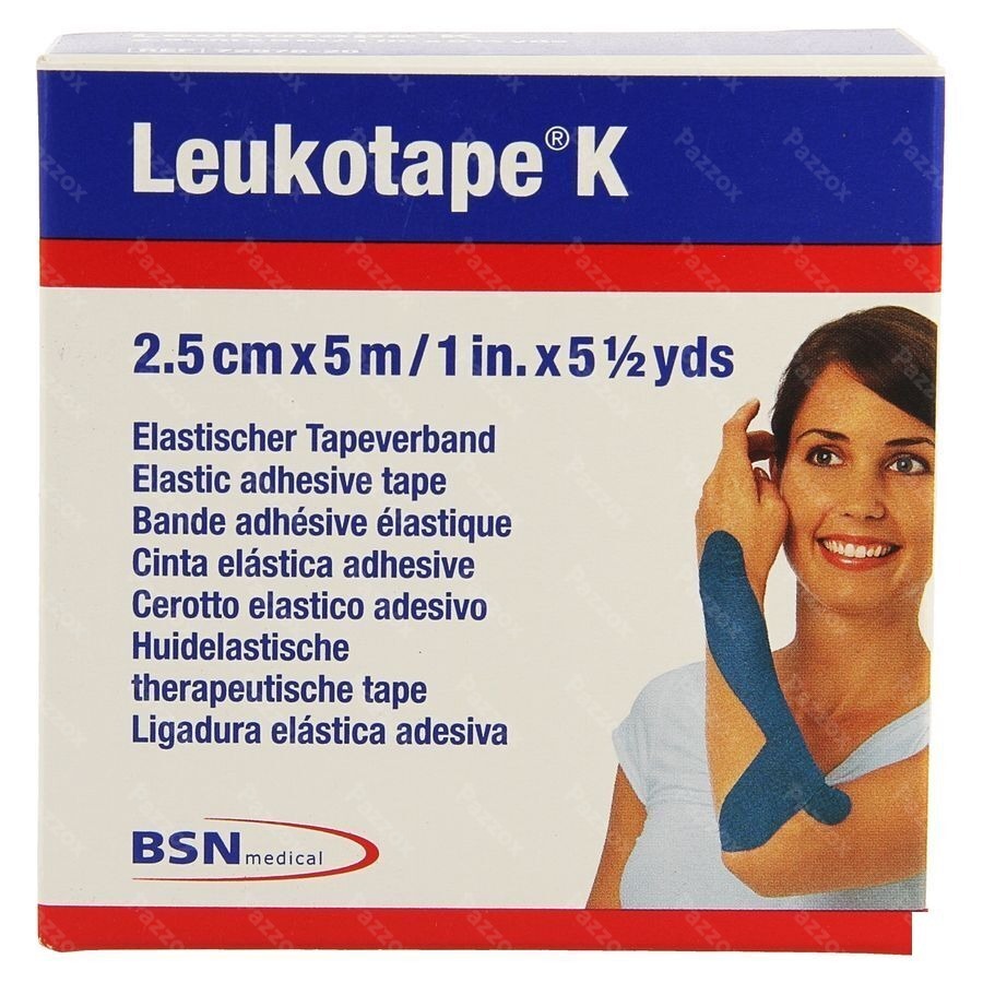 Leukotape K Bande Adh Elast Bleu 2,5cmx5m 1