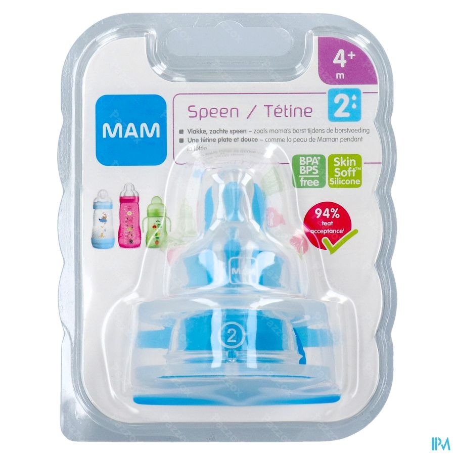 Mam Care Milk Tetine Sil Debit 2 S/bisph.a