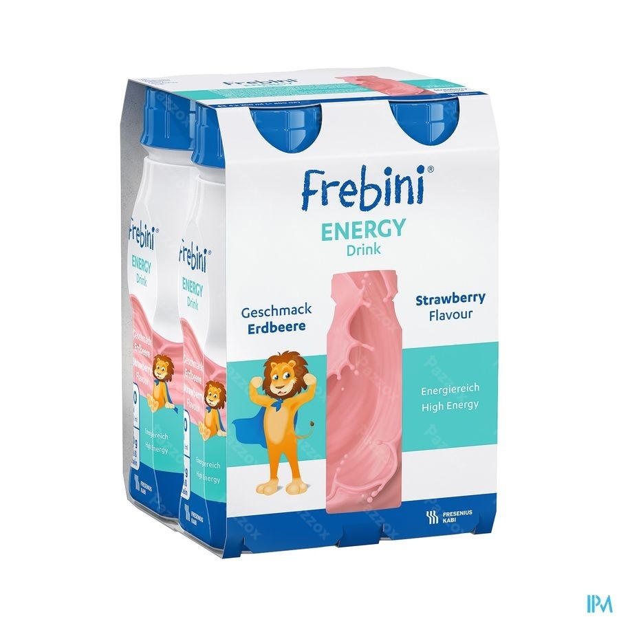 Frebini Energy Drink Enfants Fraise Fl 4x200ml