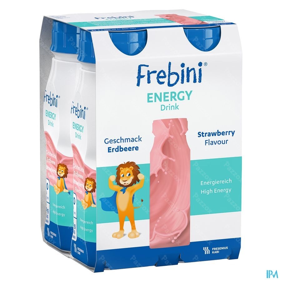 Frebini Energy Drink Enfants Fraise Fl 4x200ml