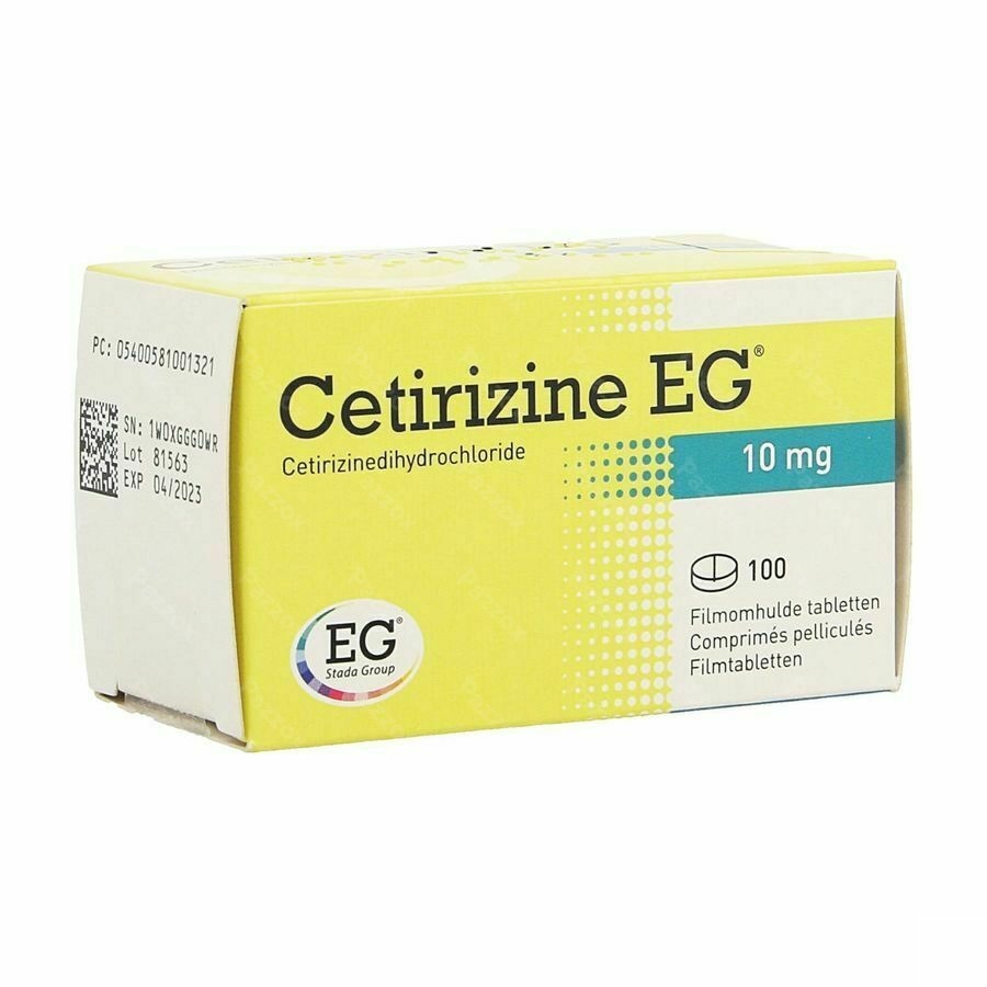Cetirizine EG 10mg 100 Comprimés