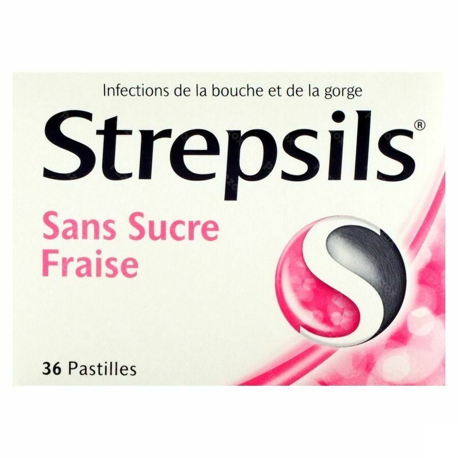Strepsils S/sucre Fraise Past 36