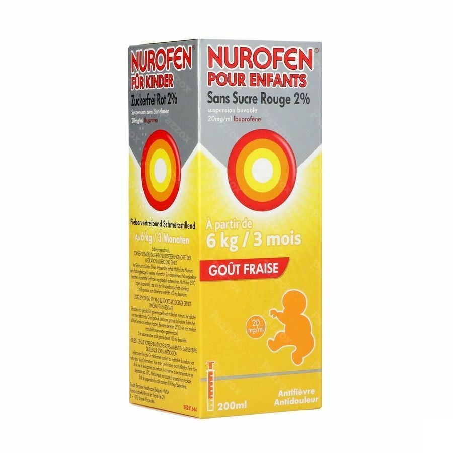 Nurofen Enfant Fraise Susp S/sucre 2% 200ml