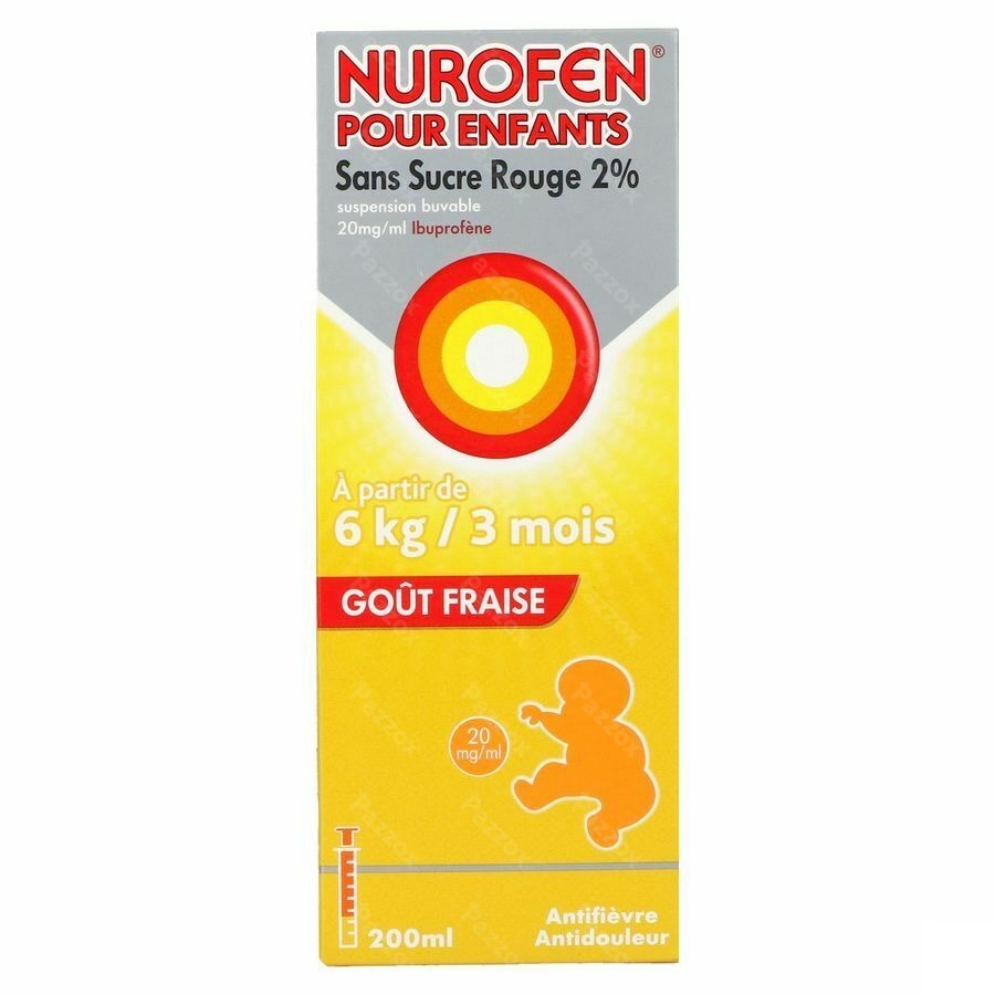 Nurofen Enfant Fraise Susp S/sucre 2% 200ml