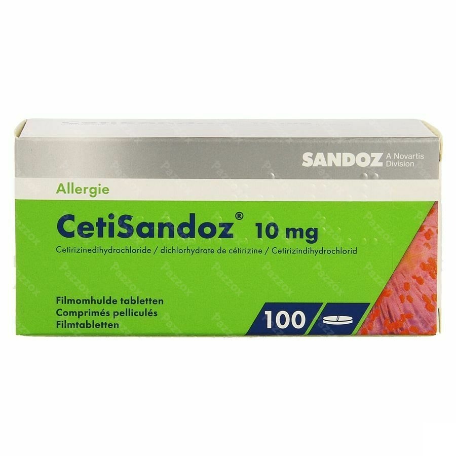 Cetirizine Sandoz 10mg 100 Comprimés