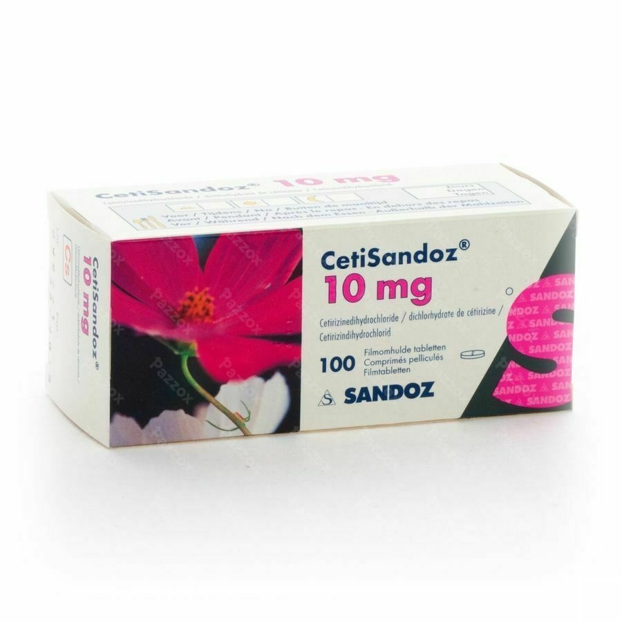 Cetirizine Sandoz 10mg 100 Comprimés