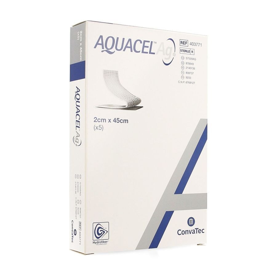 Aquacel Ag Pans Hydrofiber+renfort Fibre 2x45cm 5