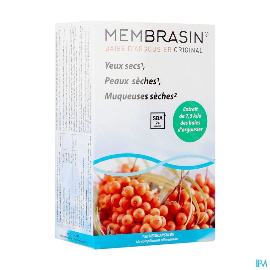Membrasin Huile de Baies d'Argousier Complément Alimentaire Acides Gras Oméga 150 Gélules