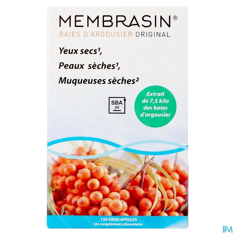 Membrasin Huile de Baies d'Argousier Complément Alimentaire Acides Gras Oméga 150 Gélules
