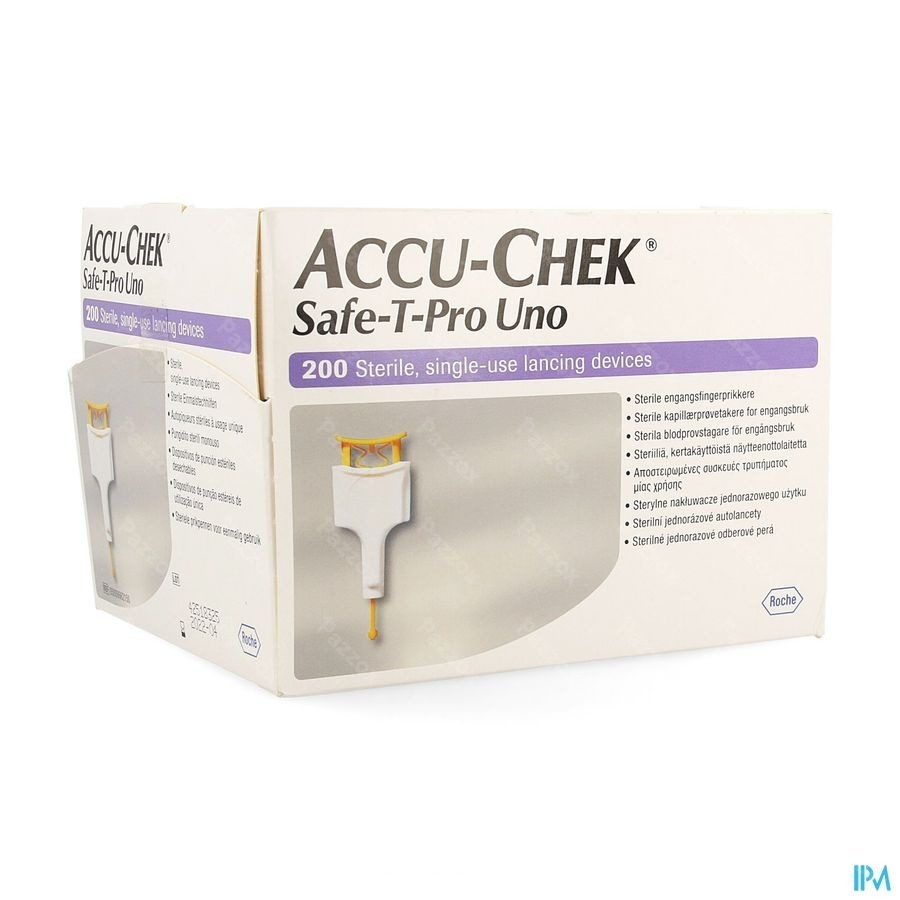 Accu Chek Safe T Pro Plus Uno Steril Jetable 200