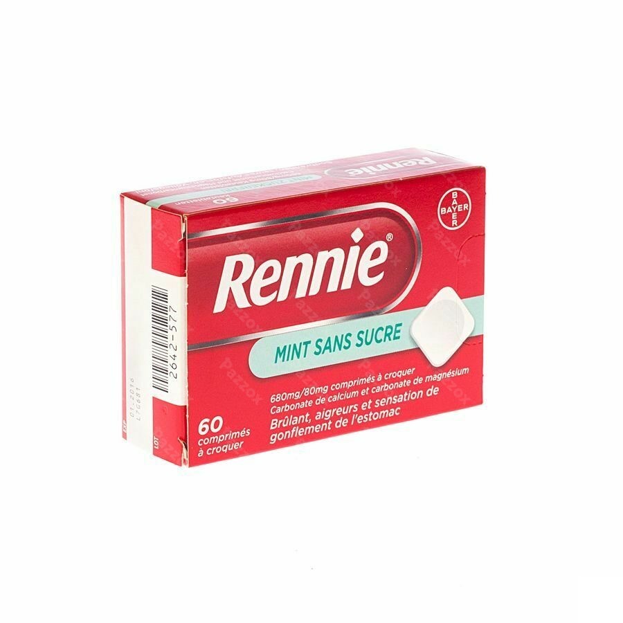 Rennie Menthe S/sucre Past 60
