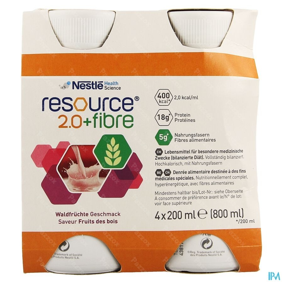 Resource 2.0 Fibre Fruit De Bois 4x200ml 