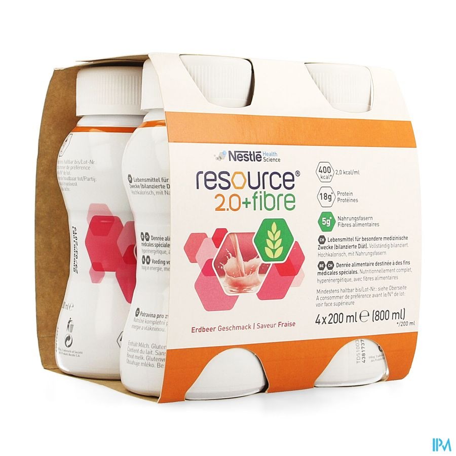 Resource 2.0 Fibre Fraise 4x200ml 