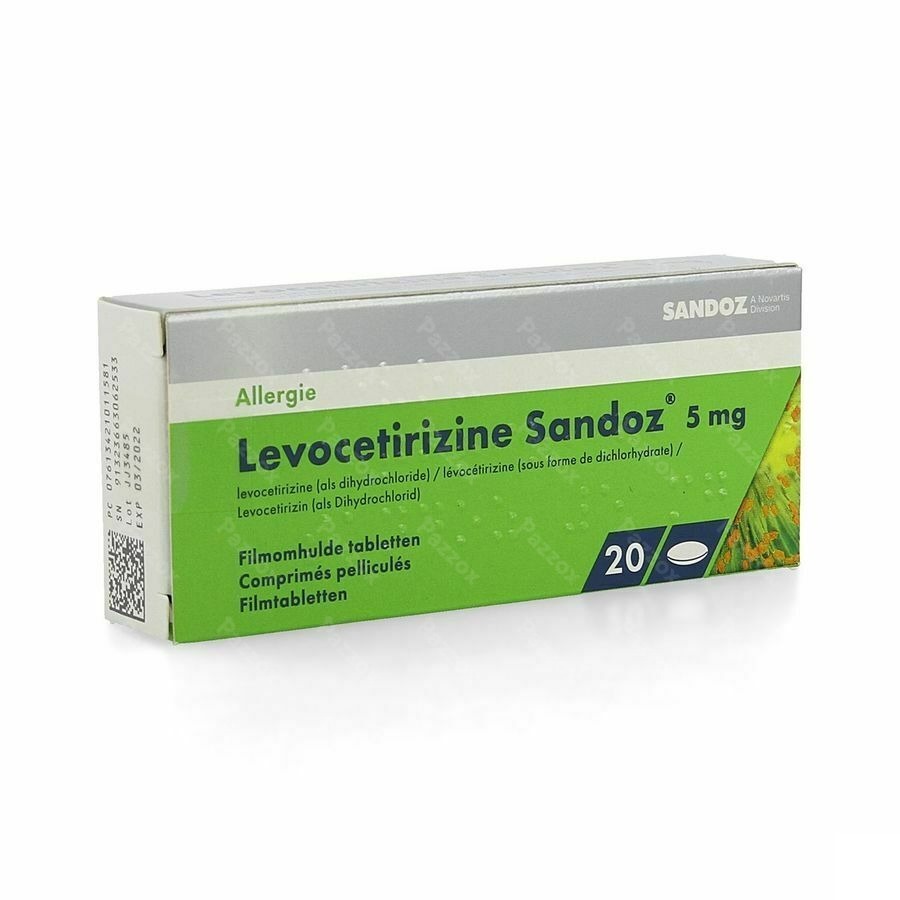 Levocetirizine Sandoz 5mg 20 Comprimés