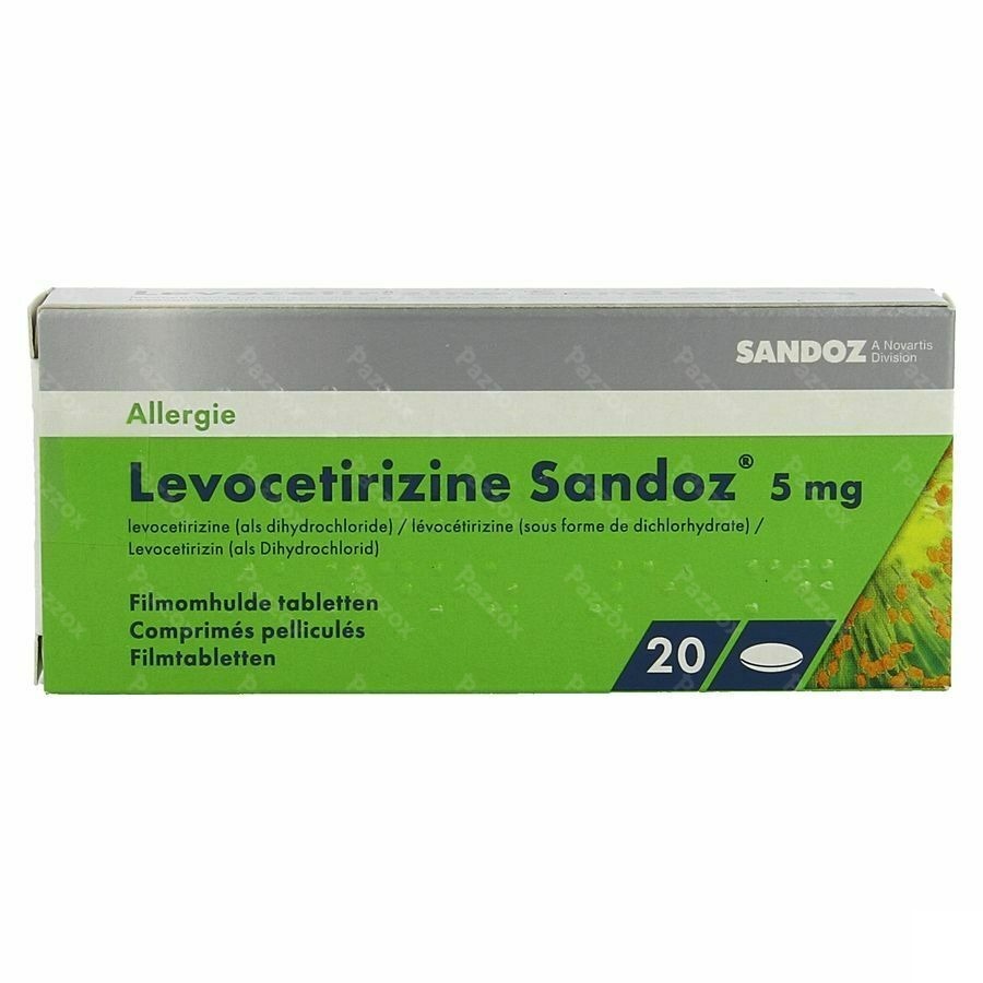 Levocetirizine Sandoz 5mg 20 Comprimés