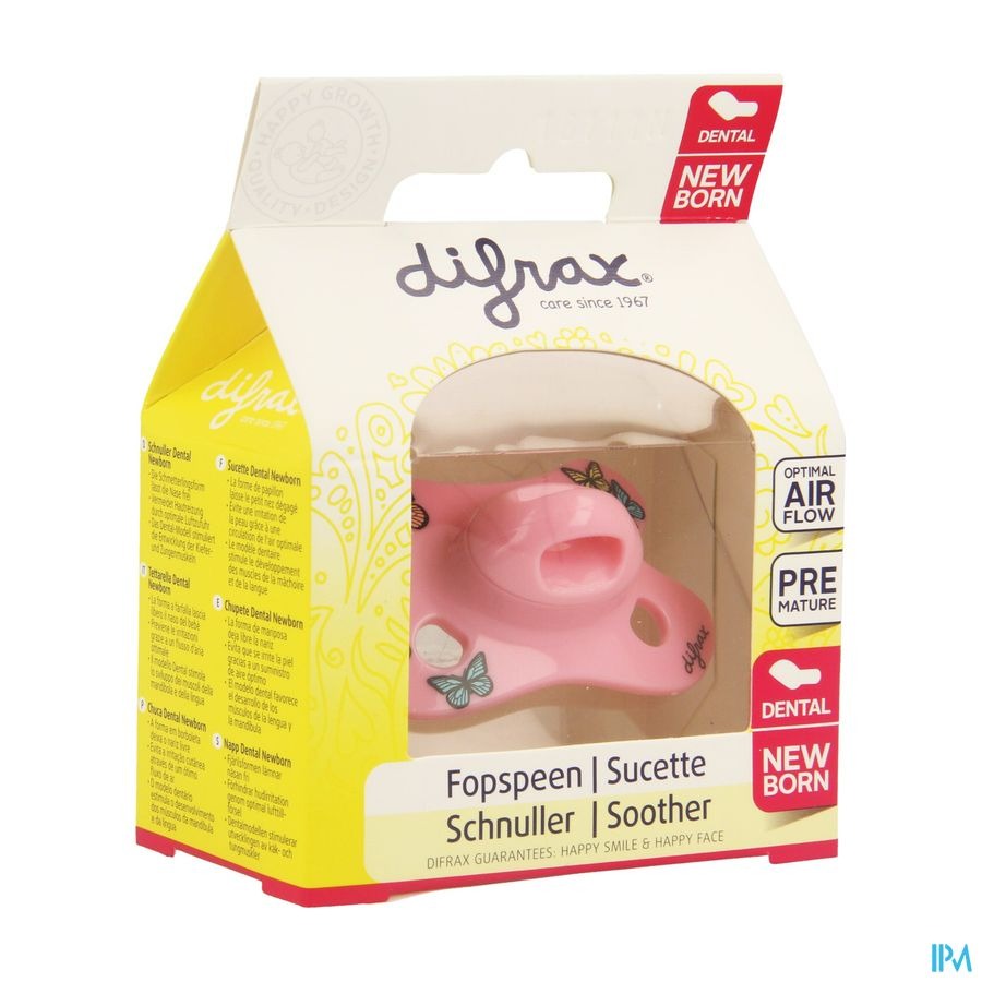 Difrax Sucette Newborn Dental Sil Girl -2/2m 1 796