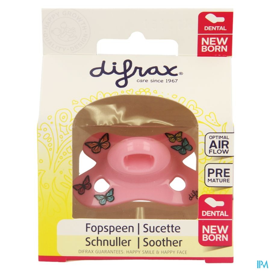 Difrax Sucette Newborn Dental Sil Girl -2/2m 1 796