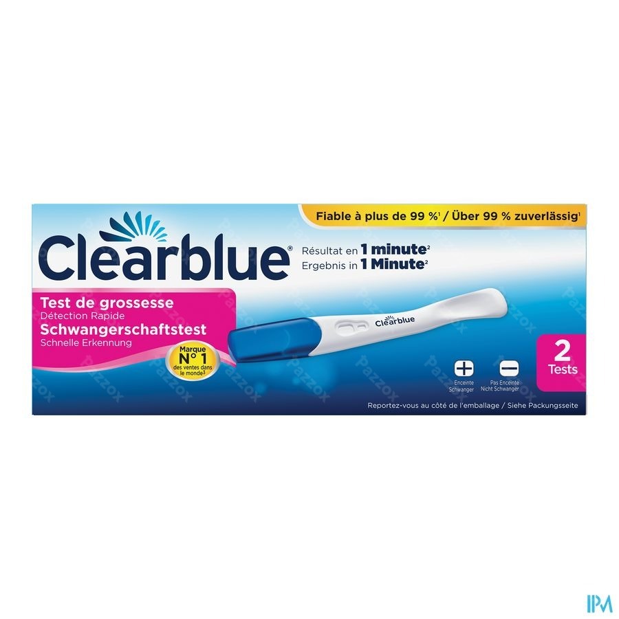 Clearblue Test de Grosesse Détection Rapide 2 tests