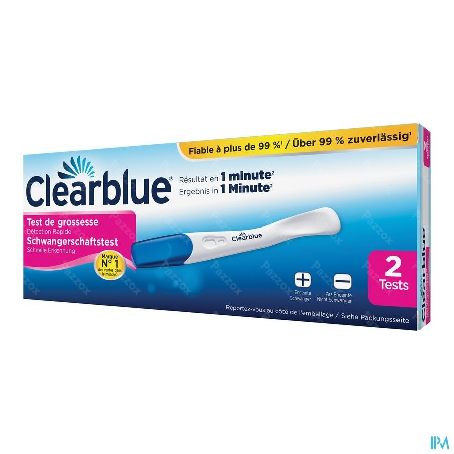 Clearblue Test de Grosesse Détection Rapide 2 tests