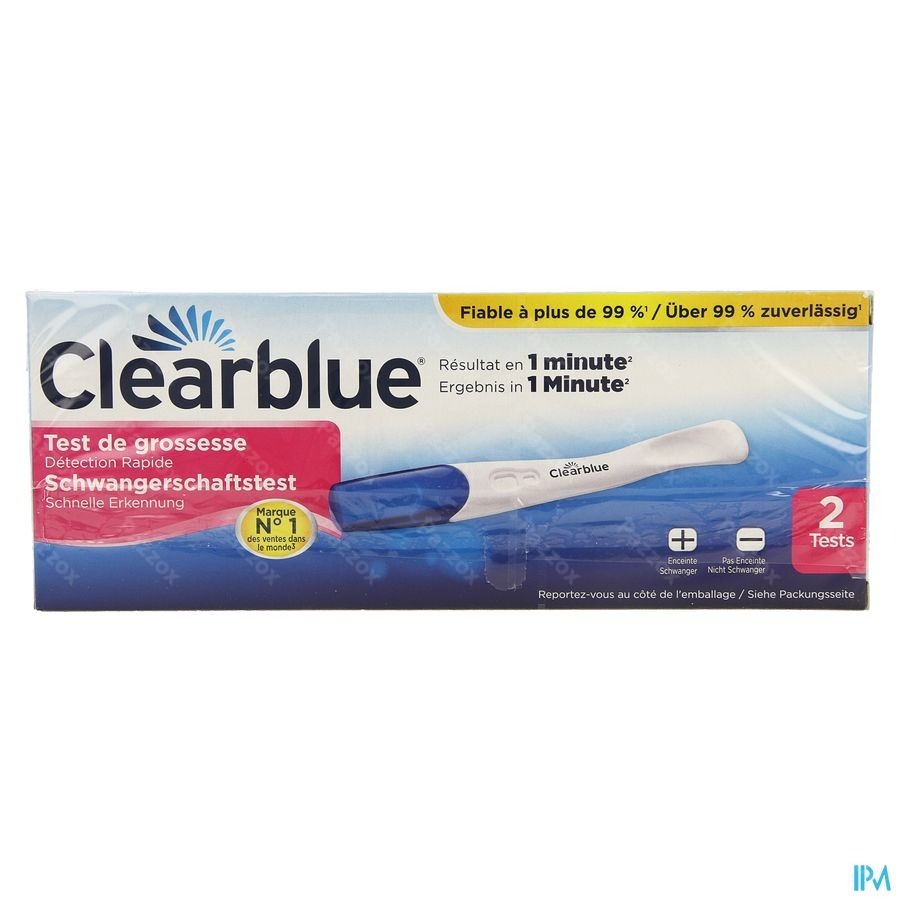 Clearblue Test de Grosesse Détection Rapide 2 tests