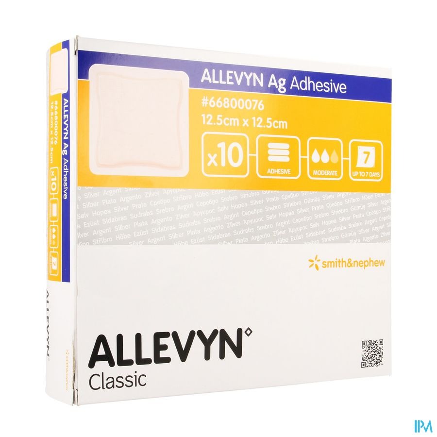 Allevyn Ag Adhesive Ster 12,5x12,5cm 10 66800076