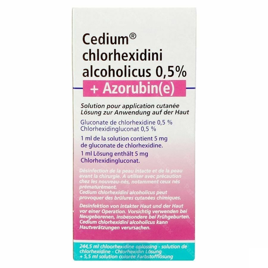 Cedium Chlorhexidini Gluc Alc 0,5% 250ml+azorubine