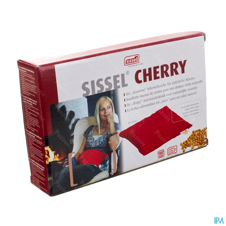 Sissel Cherry Coussin Noyaux Cerise 20x40cm Rouge