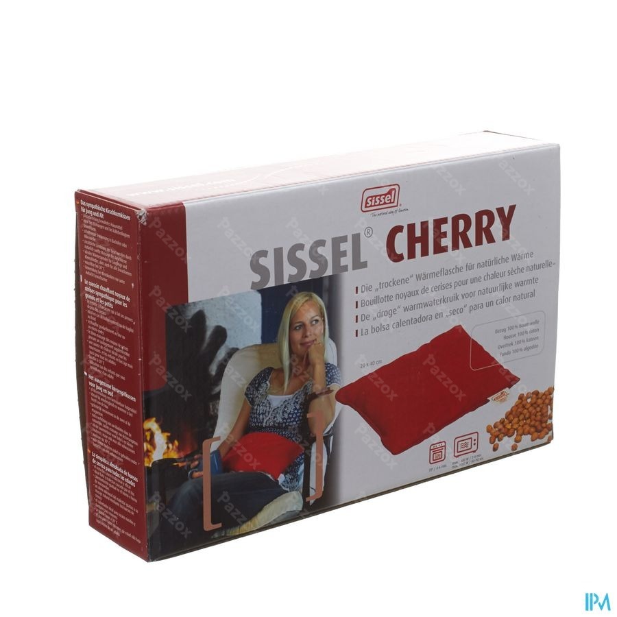 Sissel Cherry Coussin Noyaux Cerise 20x40cm Rouge
