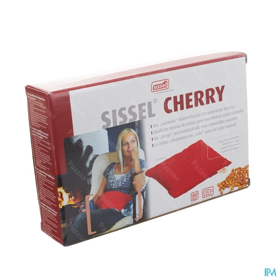 Sissel Cherry Coussin Noyaux Cerise 20x40cm Rouge