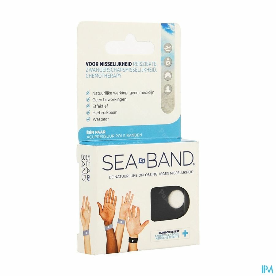 Sea Band Adulte Bracelet Noir 2 Pièces