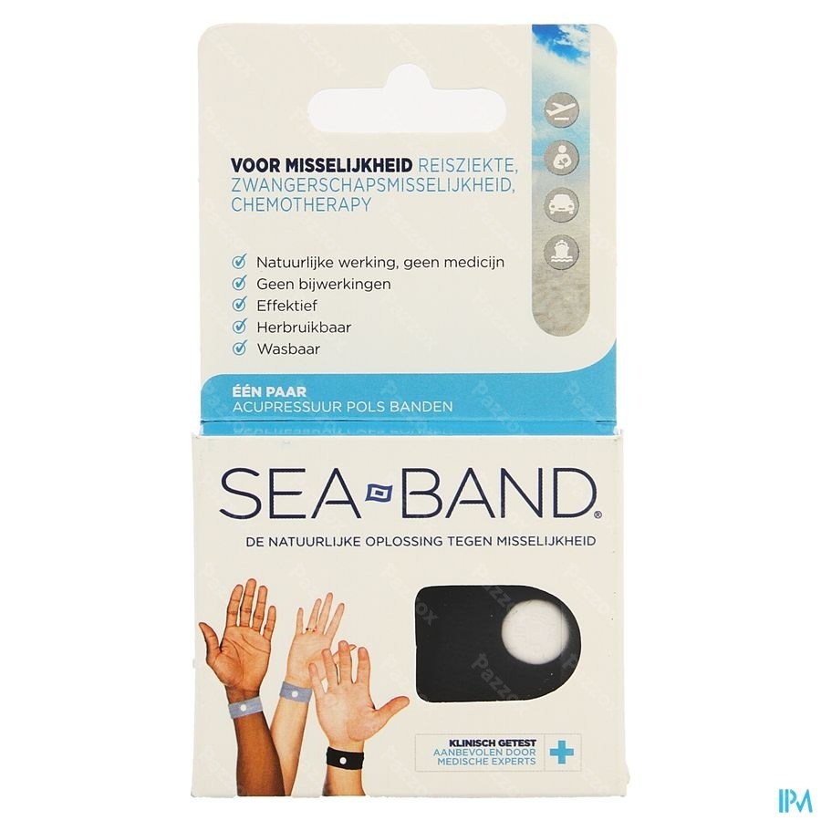 Sea Band Adulte Bracelet Noir 2 Pièces
