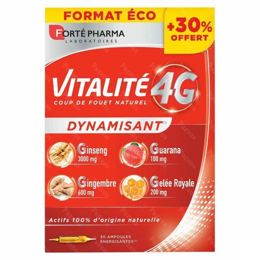 Forté Pharma Vitalité 4G Coup de Fouet Naturel 30 Ampoules
