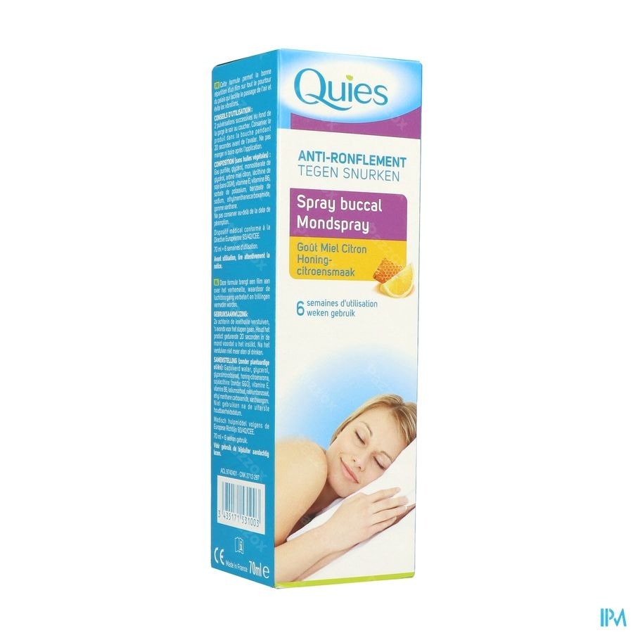 Quies A/ronflement Miel-citron Spray Buccal 70ml